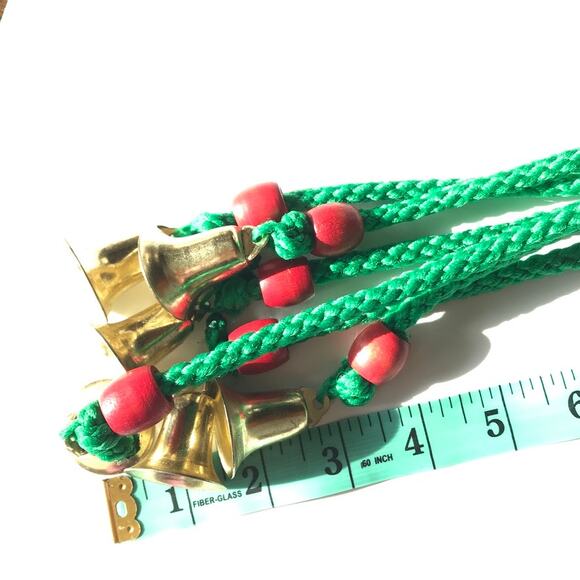 Vintage Retro Macrame JOY Christmas wall-hanging decor, green, appr. 27" - Picture 9 of 11